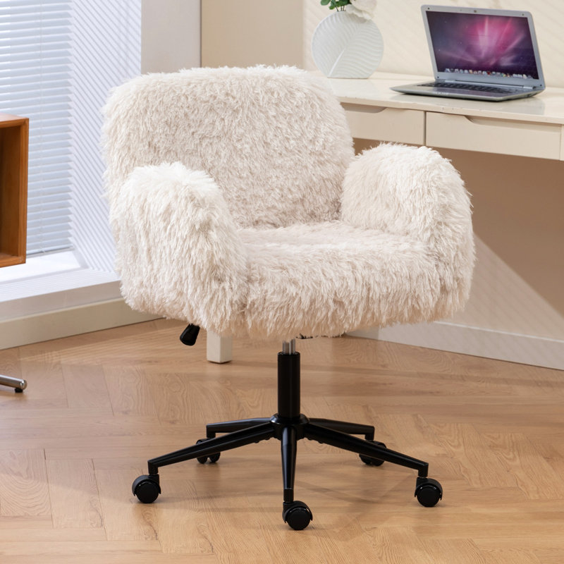Chaise de bureau Criss Cross, 36.17" H x 19.71" W x 23.65" D, Beige Wool