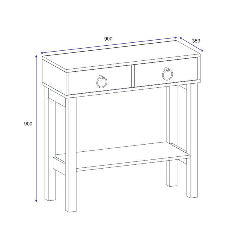 Console Table Haig, Light Oak/Antihracite