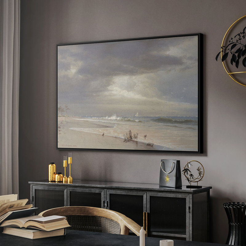Impression nautique rétro-XLV III, Toile avec cadre flottant noir, H 27 po x l 41 po x P 2 po