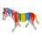 Modern Art Colored Zebra Resin Statue -  Size: 29"L X 12"W X 22"H.