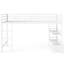 Twin Size Low Loft Bed with Storage Shelves Ladder Full-length Guardrails, Black White