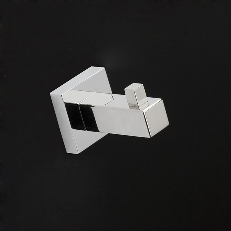 Kubista Single Robe Hook, Polished Chrome