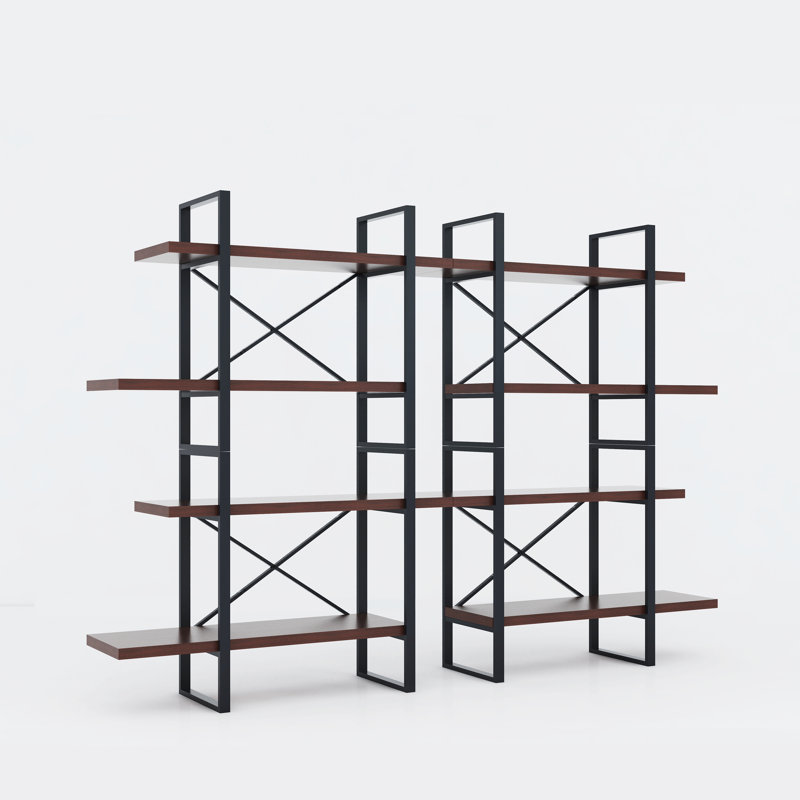 Grande bibliothèque double Santa Monica - 82,69 x 11,33 x 56,68 pouces, Brun foncé