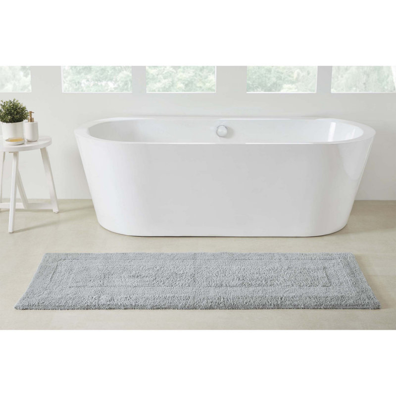 Baignoire en coton filé à anneaux Jessica Ebern Designs Home Jessica, Gris gratte-ciel, Simple - L 24 po x l 60 po