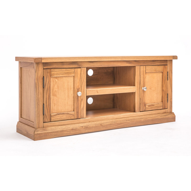 Rimmer TV Stand for TVs up to 55", Light Brown/Silver