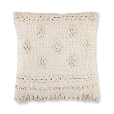 Oreiller carré tissé à motif de losanges