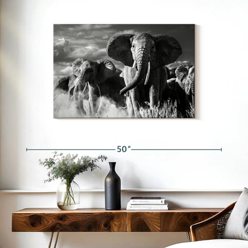 Brampt Elephant Sunset March, 24" H x 36" W