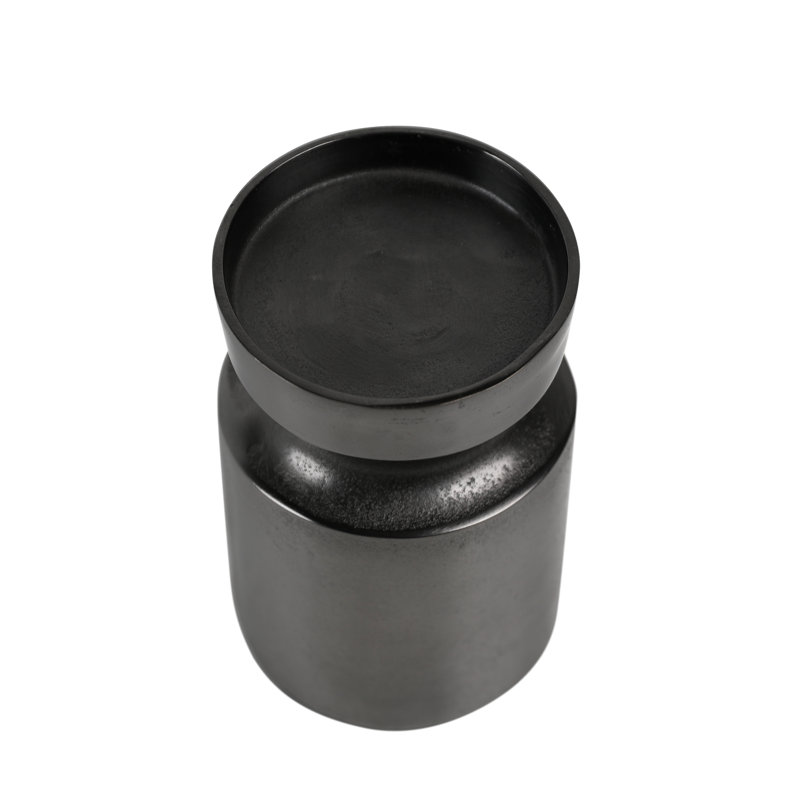 Mattil Tall Aluminum Candle Holder, Deep Charcoal, 7.5" H x 4.5" W x 4.5" D