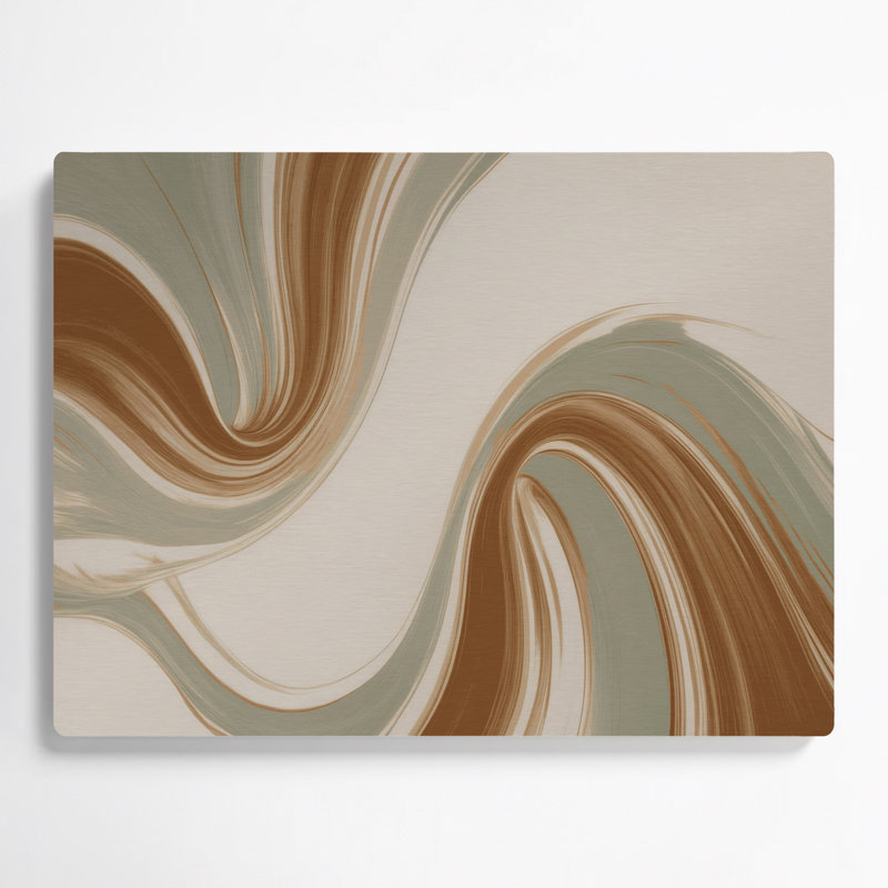 Minimalisme 62, art mural en métal beige, H 11 po x l 14 po