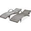 Chaise longue de 80 po pour 2 personnes, fauteuil inclinable gris avec table d'appoint et fauteuil de bronzage inclinable 2 pièces-352098491