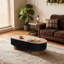 Table basse de salon elliptique de 43,7 po avec rangement caché et plateau de table amovible-1744460833