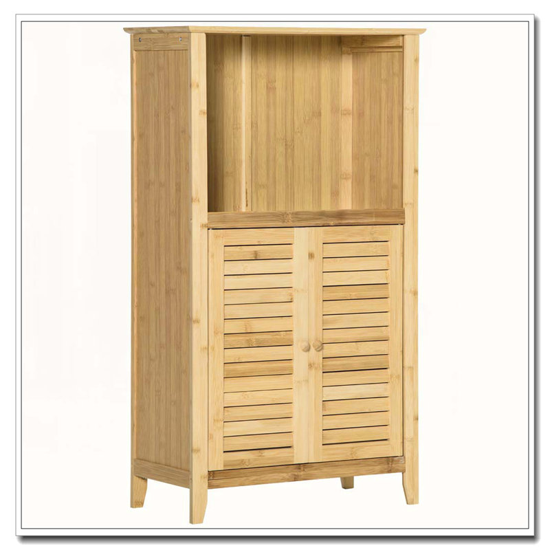 Bamboo Floor Bathroom Storage Cabinet
