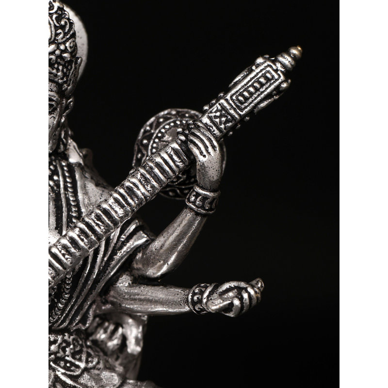 Petite déesse en laiton de 4 pouces Saraswati sur base de jade
