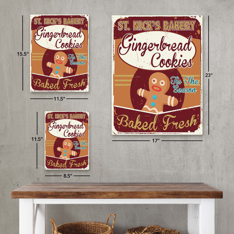 Plaque de Noël St Nick's Gingerbread Cookies, H 15,5 po x l 11,5 po x P 0,04 po