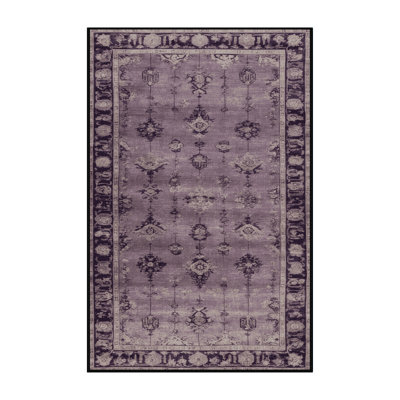 Machine Washable Overdyed Black Area Rug