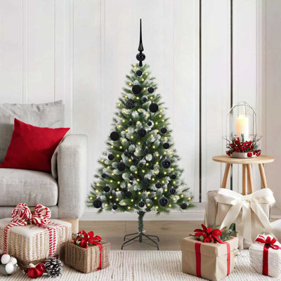 Artificial Hinged Christmas Tree with Flocked Snow