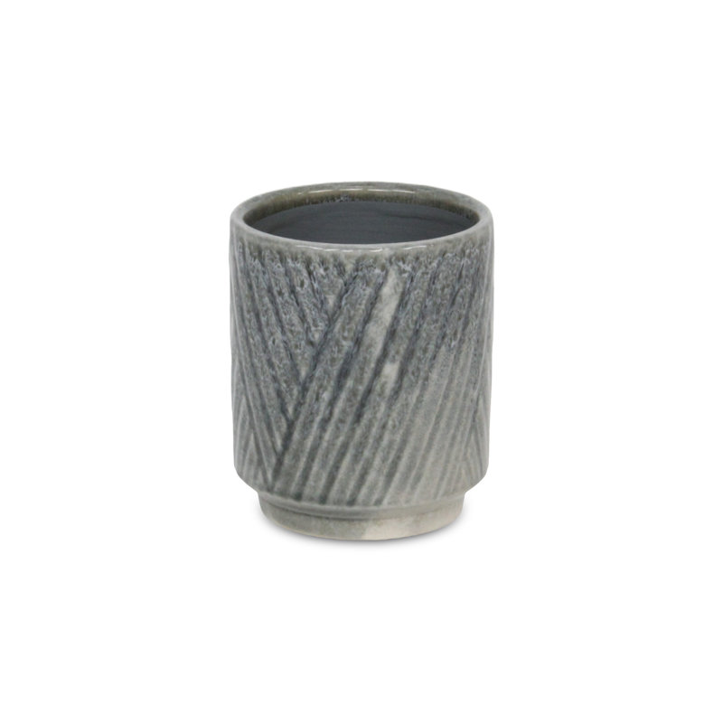 Kettering Handmade Ceramic Pot Planter, Light Gray