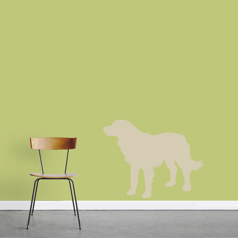 Décalcomanie murale silhouette de golden retriever Turnbow, Beige clair
