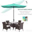 Parasol rectangulaire d'extérieur de 6,5 pi x 10 pi, protégé, facile à manivelle et inclinable, parasol de patio sarcelle 10 pi, filet de film de protection, inclinaison variable,