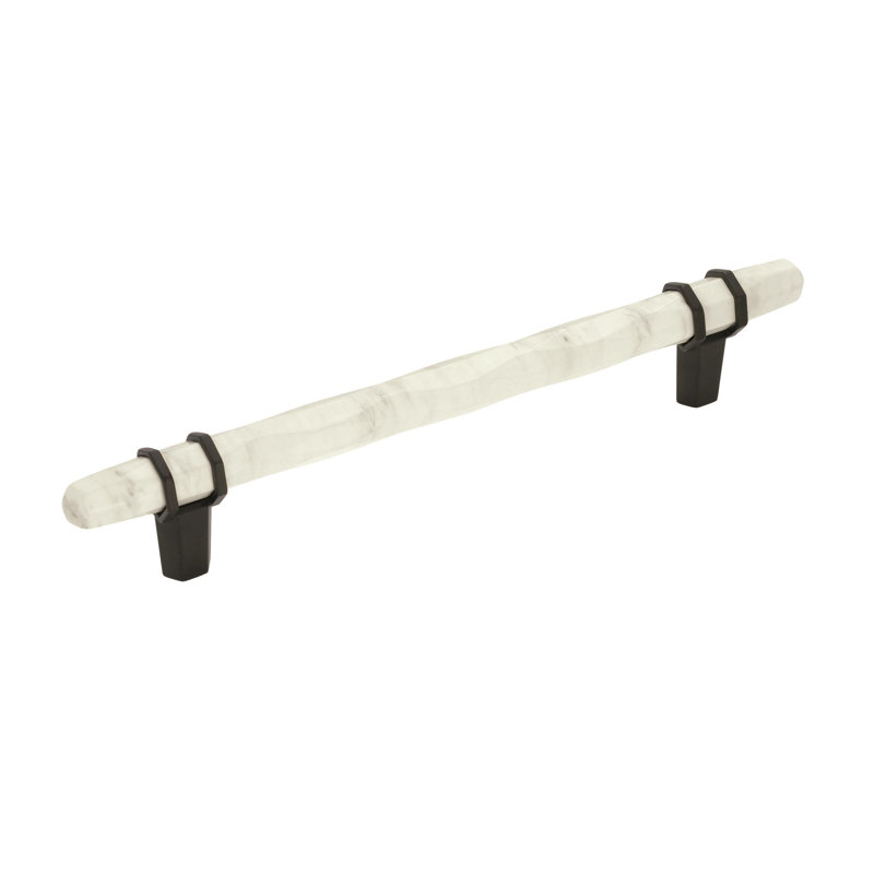 Poignée barre Carrione, Blanc marbre / bronze noir, 6 5/16"