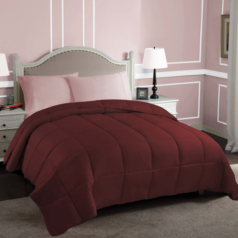Édredon réversible en duvet synthétique hypoallergénique toutes saisons de poids moyen classique, Édredon très grand