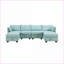Sectional Sofa, Modern 6-Seat U-Shape Modular Convertible Sofa Bed with Reversible Chaise &amp; Storage Seats | Linen | Light Green-796631524