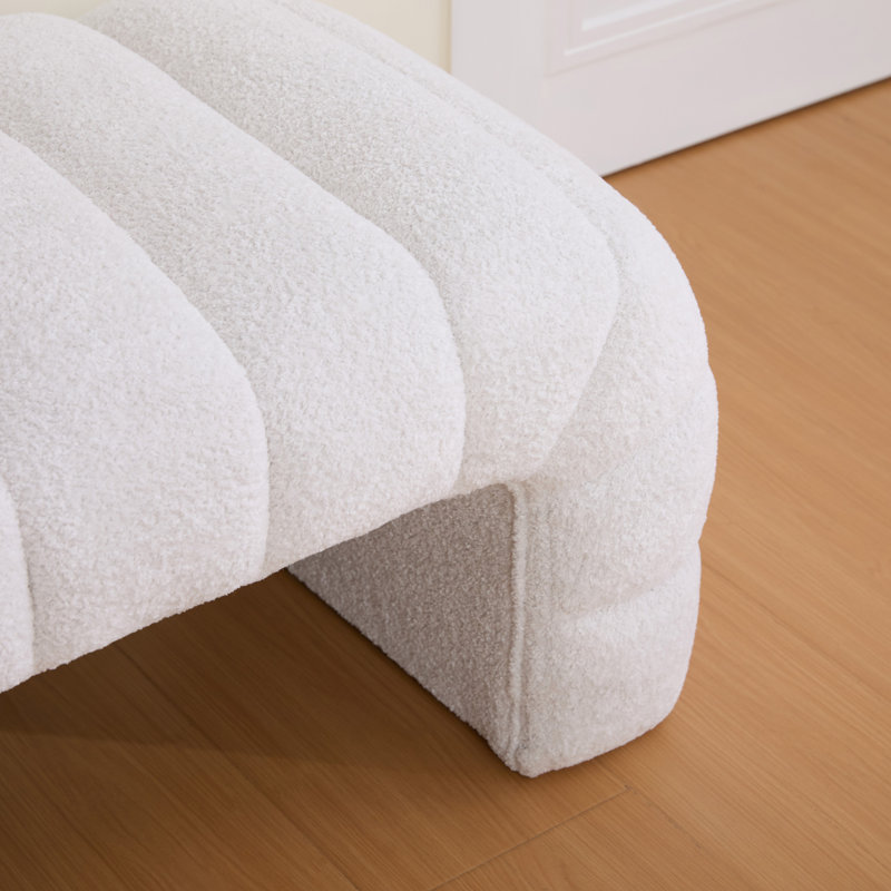 Banc rembourré 69,6 po, Ivoire ivoire