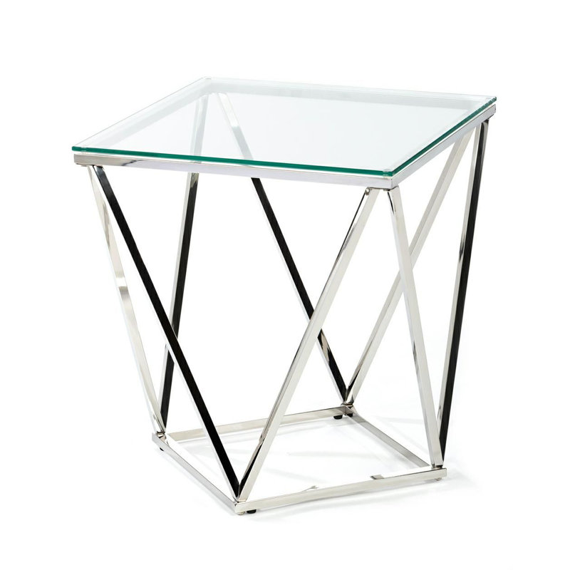 Wesson Frame Coffee Table, Clear, Silver