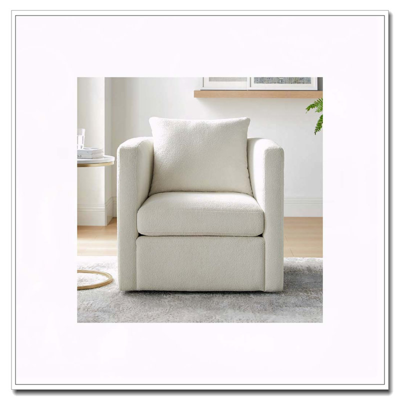 Fauteuil demi-tonneau Sutton, Ivoire ivoire