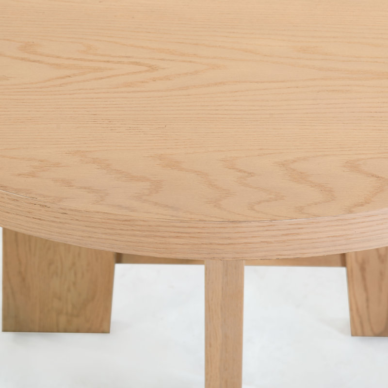 Beverley Round Wood 47 Inch Dining Table, Oak