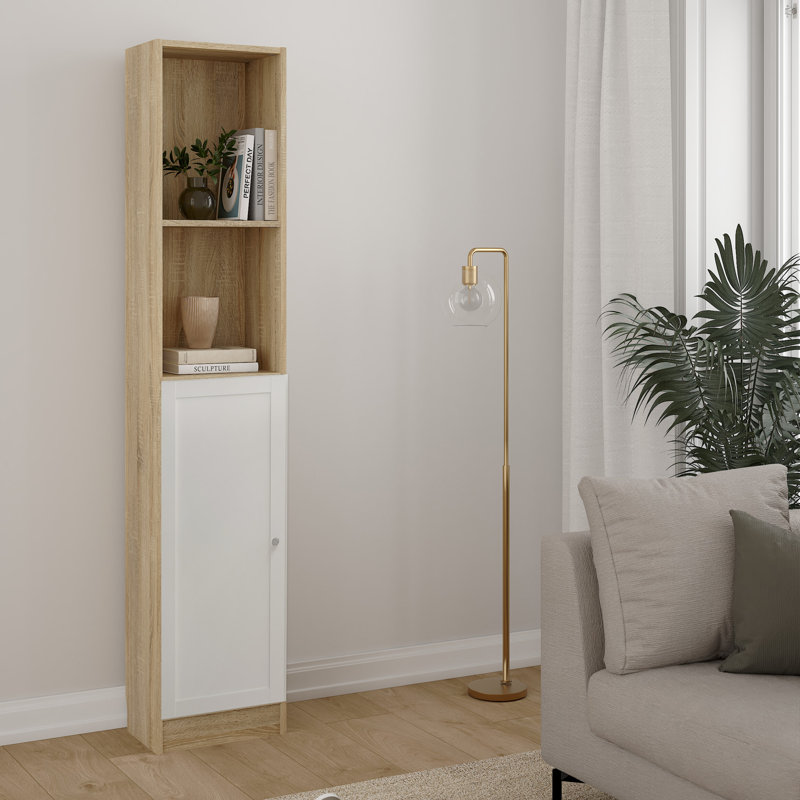 Basic 203.2cm H x 40.6cm W Bookcase, Oak/White