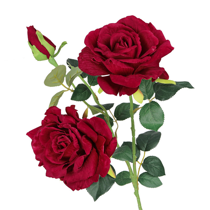 Artificial Rose Flower Spray, Red