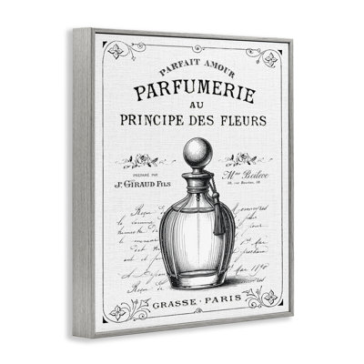 Giclée encadrée de parfum français rétro, design par lettré et doublé