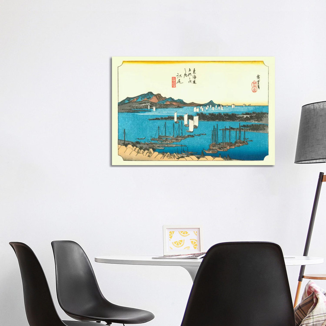 Ejiri, Miho Enbo (Ejiri: Distant View Of Miho) by Utagawa Hiroshige - Wrapped Canvas Gallery-Wrapped Canvas Giclée