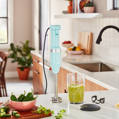 KitchenAid Variable Speed Corded Hand Immersion Blender with Removable Stainless Steel Arm, Blending Jar & Pan Guard in Contour Silver