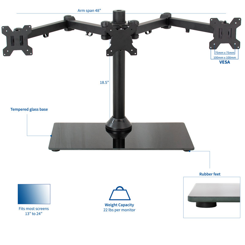 Triple Monitor Desk Stand