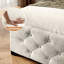 Base de lit tapissier avec rangement à 4 tiroirs et éclairage DEL, sans sommier tapissier-376176949