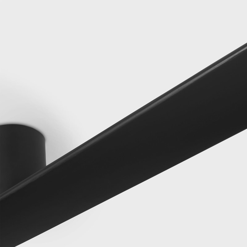  Plank Smart 72 Hugger Indoor Ceiling Fan with Midnight Black blades and Handheld Remote, Midnight Black, Midnight Black