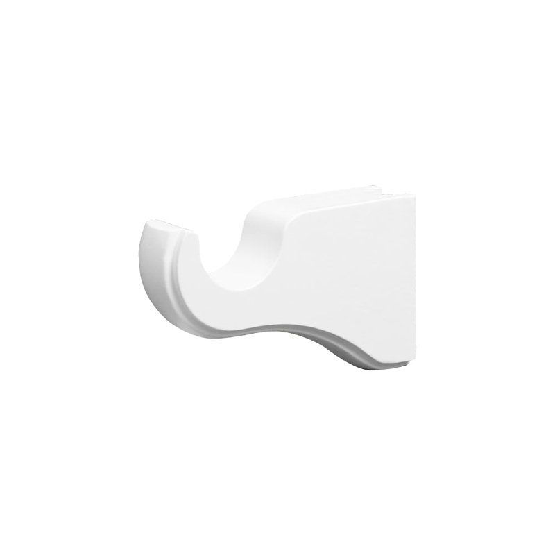 Ensemble de 1 tringle à rideaux en bois (1 3/8 po), Blanc