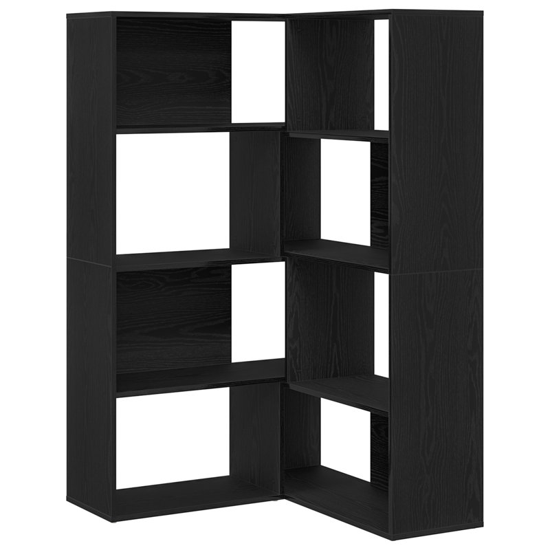 Corner Bookcase Tier Corner Bookshelf Storage Cabinet Engineered Wood