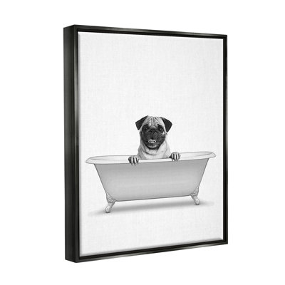 " Pug Dog In Tub Bathroom Pet " by Annalisa Latella