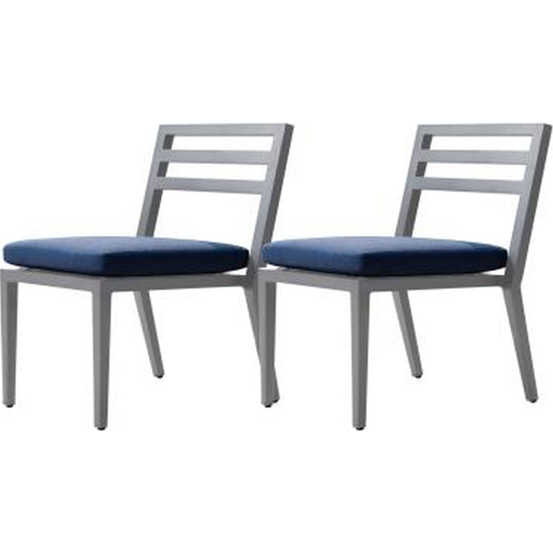Belamar Armless Patio Dining Chair with Cushion, Spectrum Indigo Sunbrella®