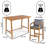 Porto Coastal 3-Piece Teak Brown Acacia Wood Outdoor Bar Set, High-Top Patio Table & Woven Rope Chairs with Removable Gray Cushions-1309206185