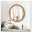 Miroir mural rond en bois naturel