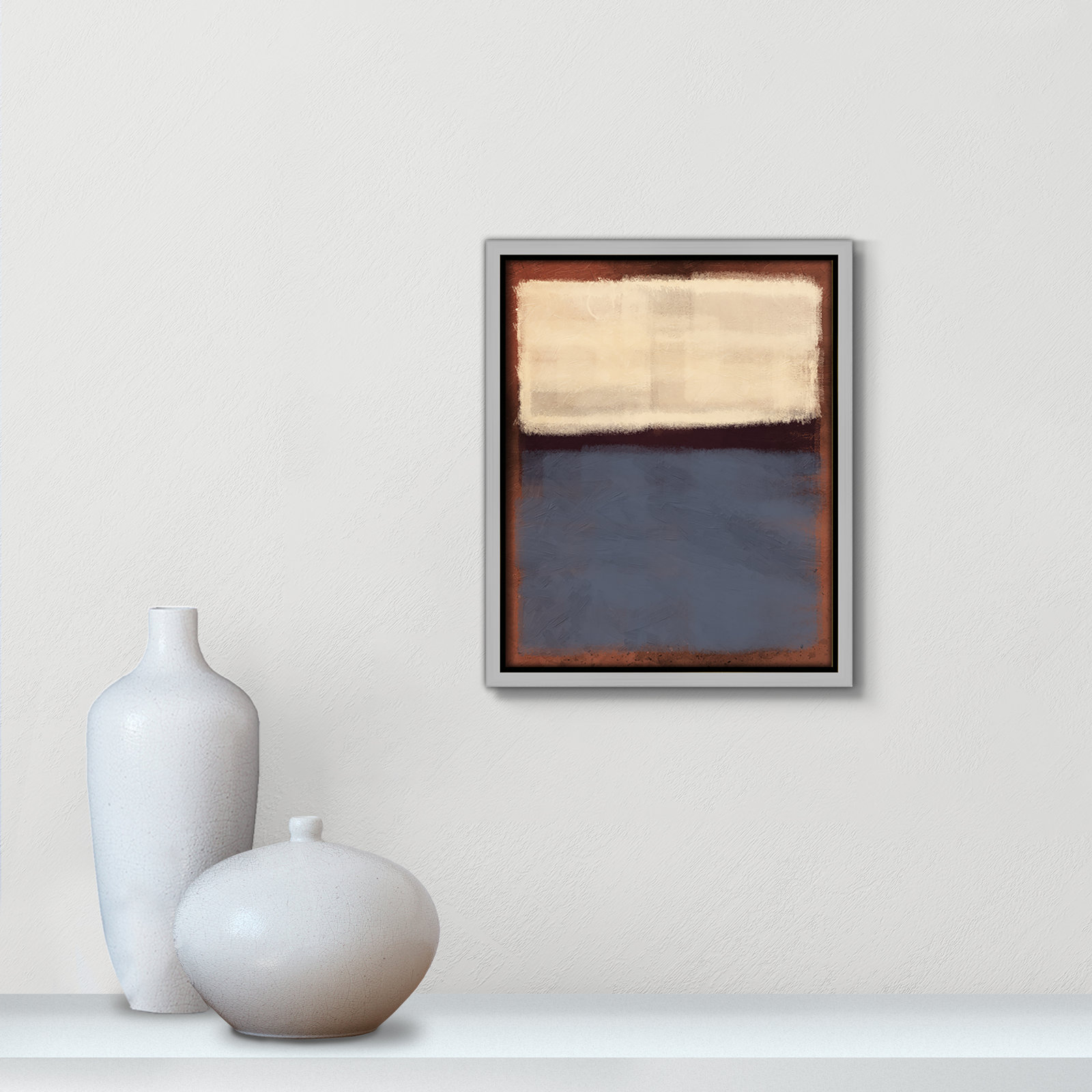 Coronado "Alabaster Burst" Painting, 11.5" H x 9.5" W x 2" D, Silver Framed