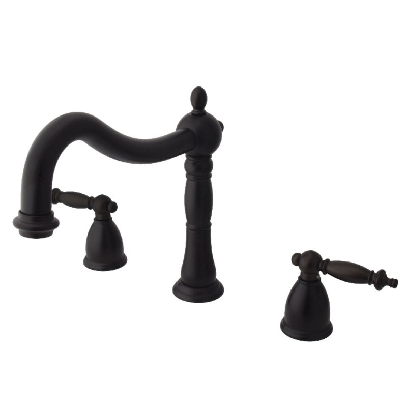 Robinet de baignoire romaine à fixation sur plateau à poignées doubles Heritage, Bronze huilé