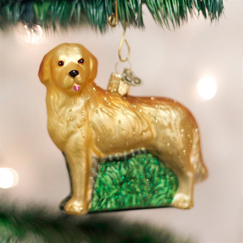 Old World Christmas Glass Blown Ornament for Christmas Tree, Golden Retriever