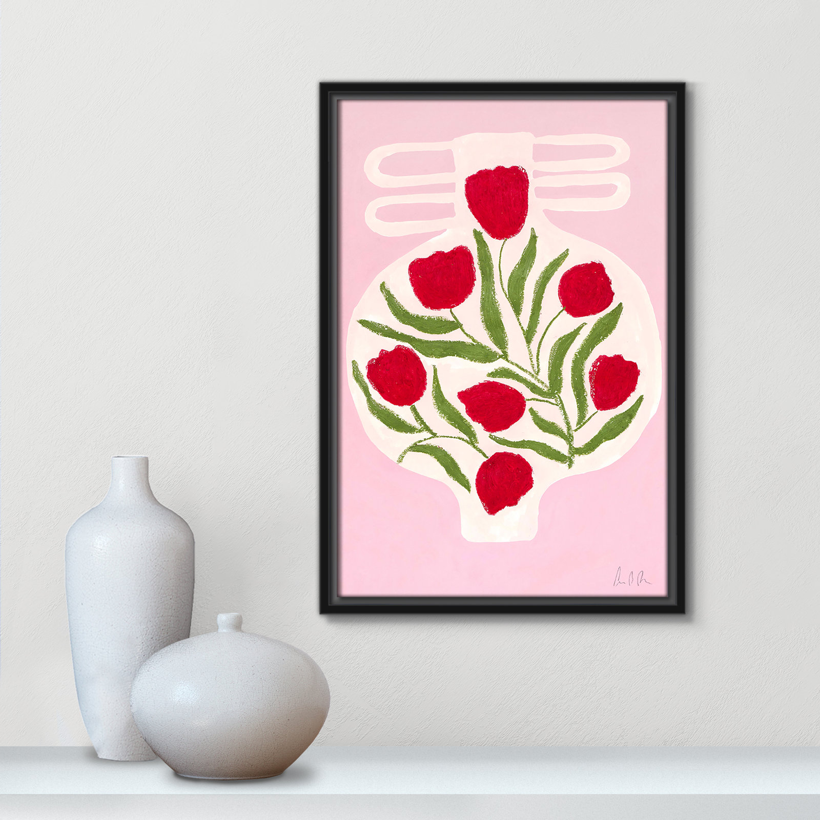 Vase No. 02 Print by Camilla Bergqvist, Black, 19.5" H x 13.5" W