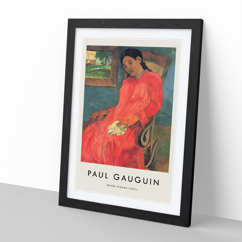 Seated Woman Vol.1 by Paul Gauguin - Picture Frame Graphic Art, 65cm H x 48cm W x 2cm D