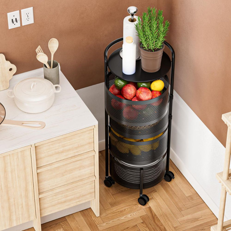 4-Tier Rotating Integrated Vegetable Storage Rack